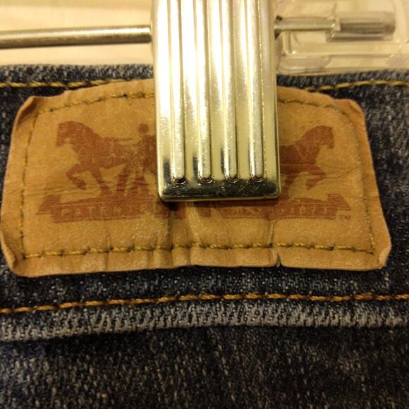 Levi's straight leg jeans womens 4M 27x32 blue denim dark wash stretch - Picture 4 of 11